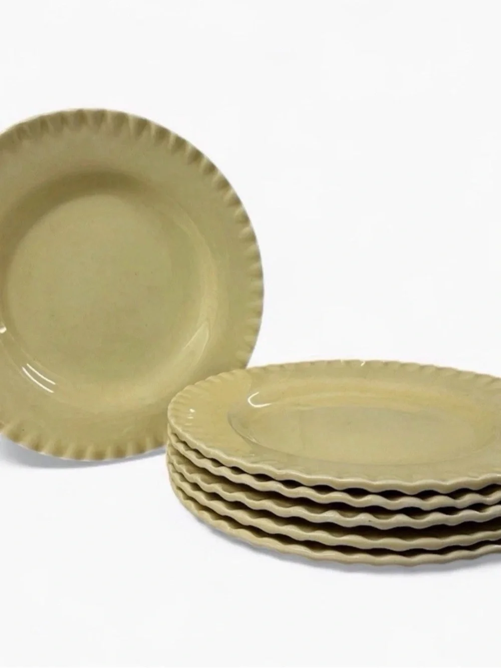 Pottery Barn Pie Crust Amber Dinner Plates 10.5” Set of 6 Discontinued